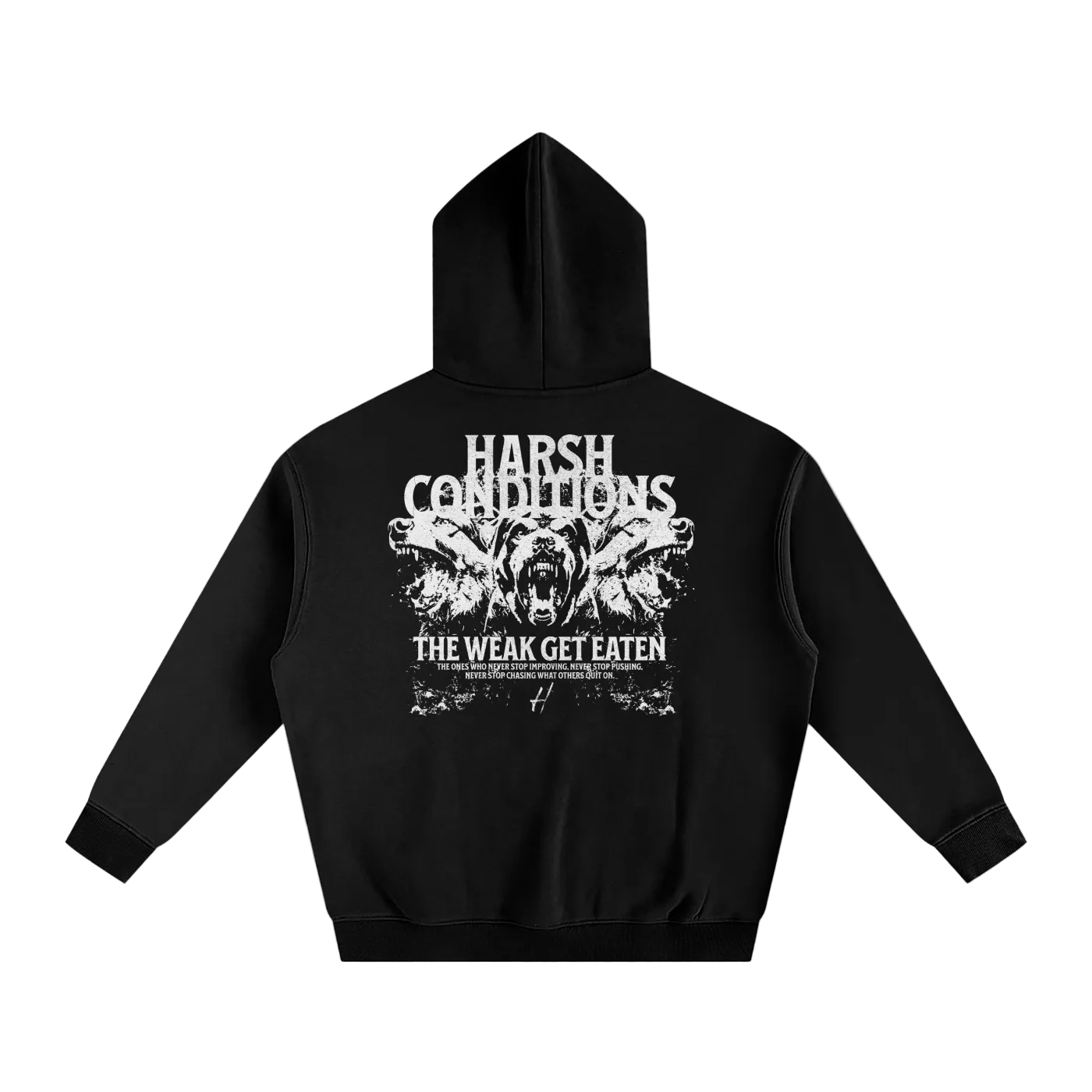 THE WEAK GET EATEN Oversize Fleeced Hoodie