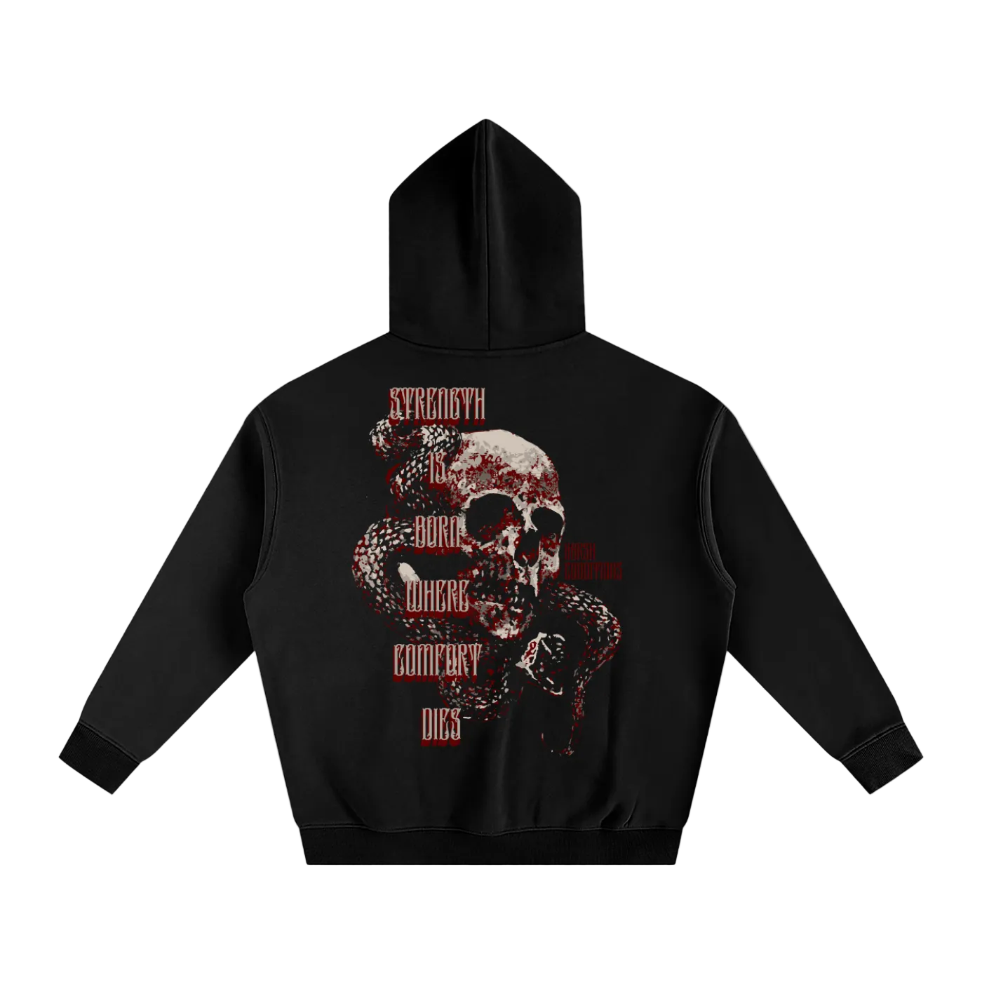 Strength is born Oversize Fleeced Hoodie