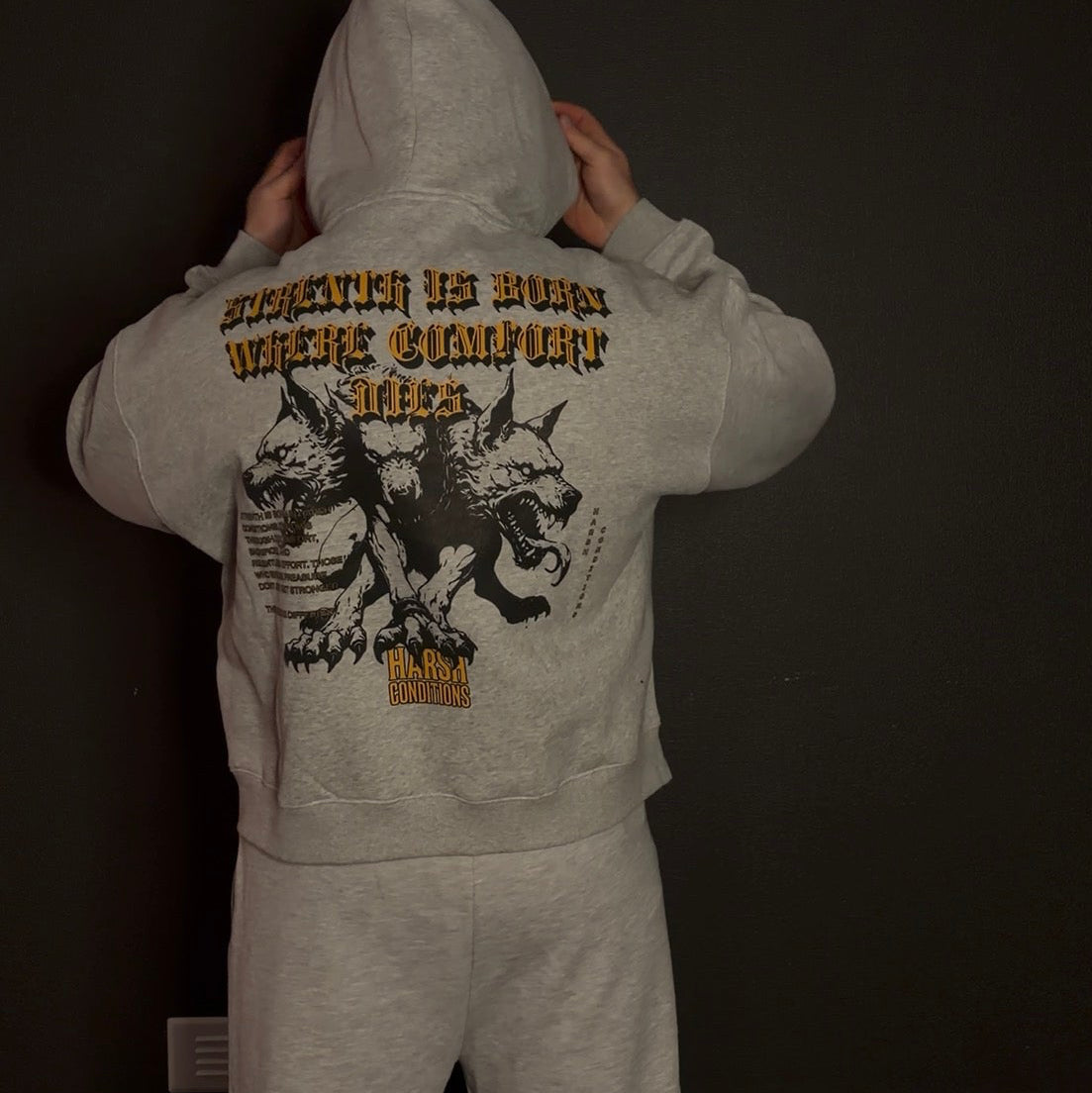 Strength Is Born Oversized Boxy/Cropped Fit Fleece Hoodie
