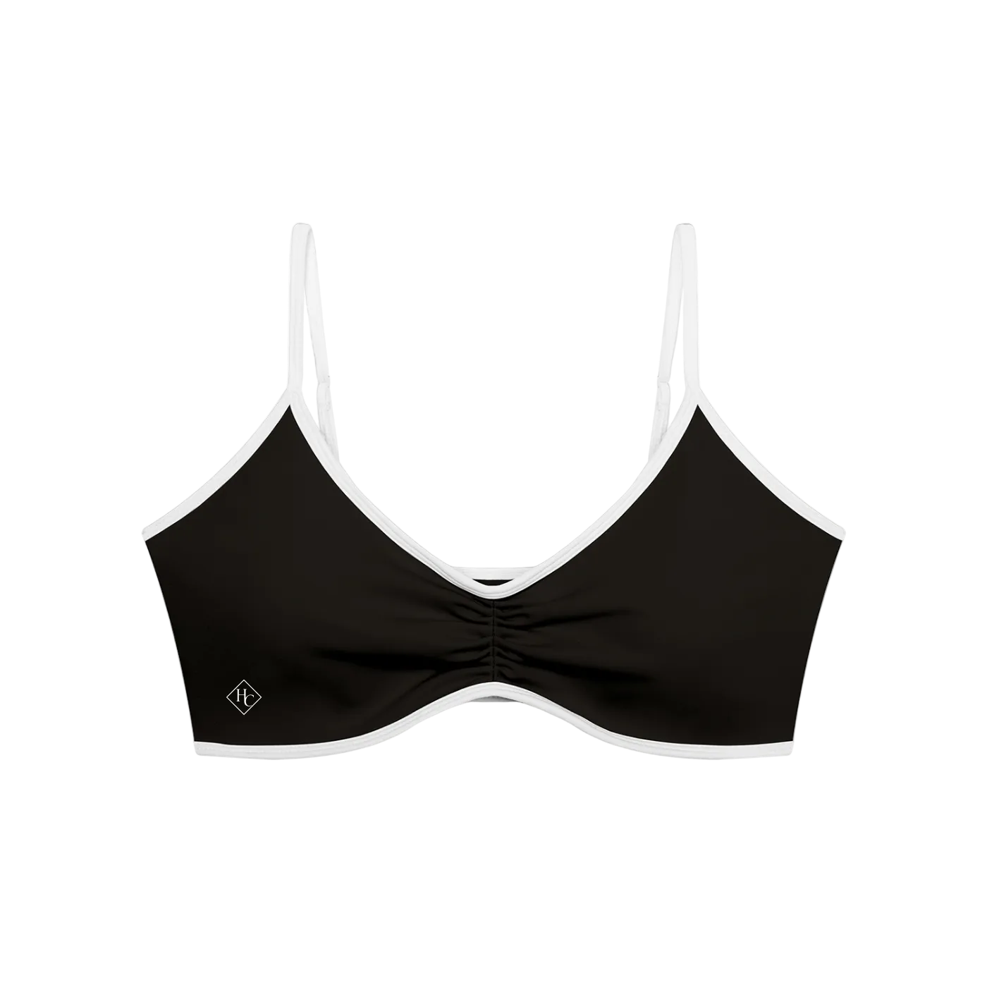 Women's Color Block Ruched V-Neck Sports Bra