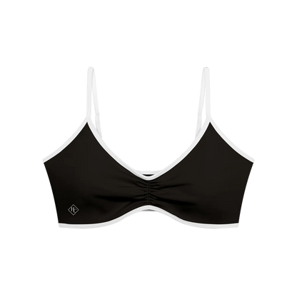 Women's Color Block Ruched V-Neck Sports Bra