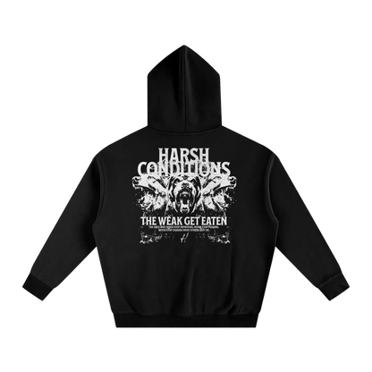 THE WEAK GET EATEN Oversize Fleeced Hoodie