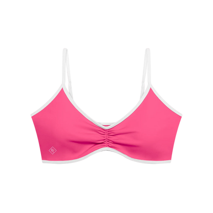 Women's Color Block Ruched V-Neck Sports Bra