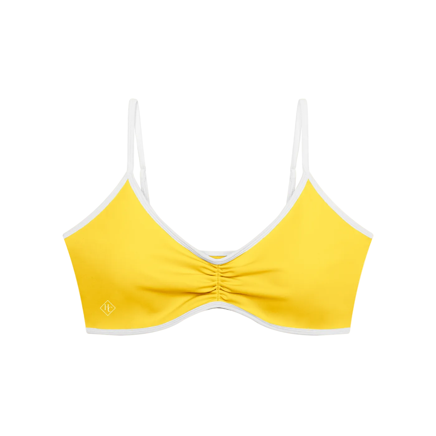 Women's Color Block Ruched V-Neck Sports Bra