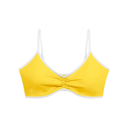 Women's Color Block Ruched V-Neck Sports Bra