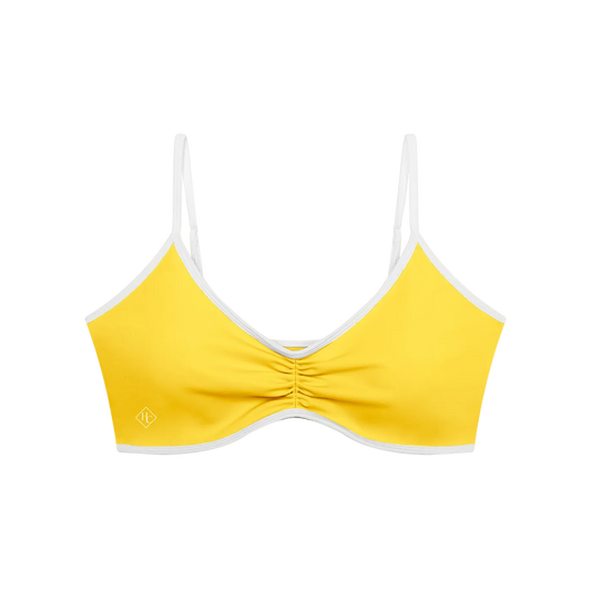Women's Color Block Ruched V-Neck Sports Bra