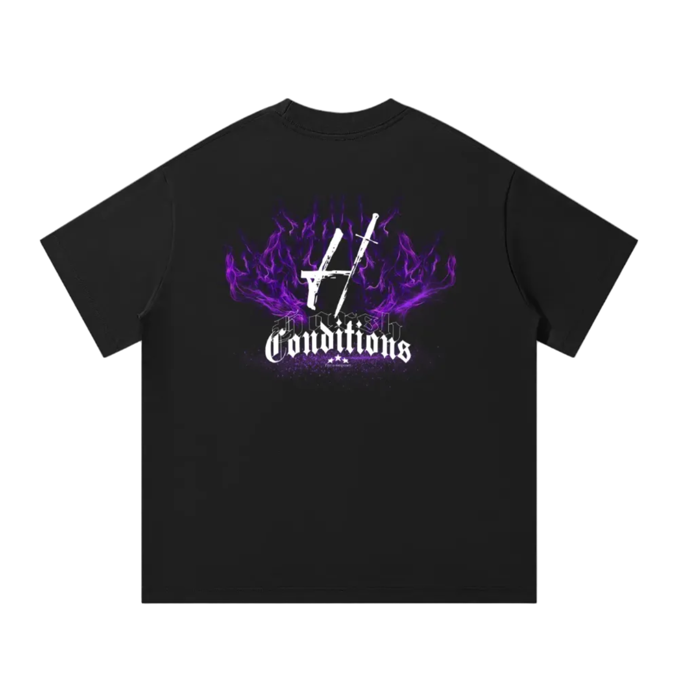 PURPLE FLAMES Oversized T-Shirt