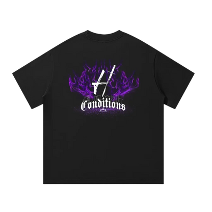 PURPLE FLAMES Oversized T-Shirt