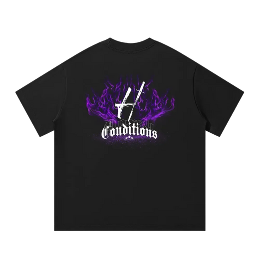 PURPLE FLAMES Oversized T-Shirt